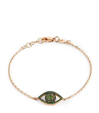 Shop Netali Nissim Rose Gold, Tsavorite And Quartz Protected Bracelet