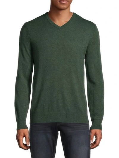 Shop Theory V-neck Merino Wool-blend Sweater In Barbour