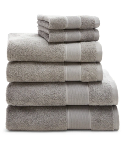 Shop Lauren Ralph Lauren Sanders Solid Cotton 6-pc. Towel Set In Pewter Grey