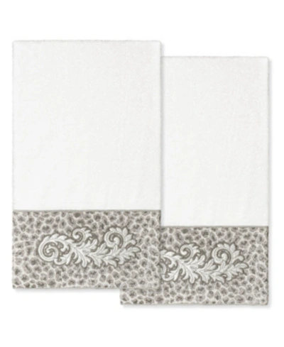 Shop Linum Home Textiles April Embellished Bath Towel Set, 2 Piece Bedding In White