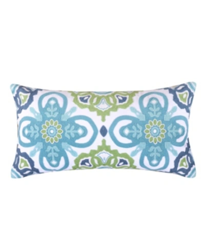 Shop Levtex Cressida Crewel Stitched Medallion Decorative Pillow, 12" X 24" In Teal