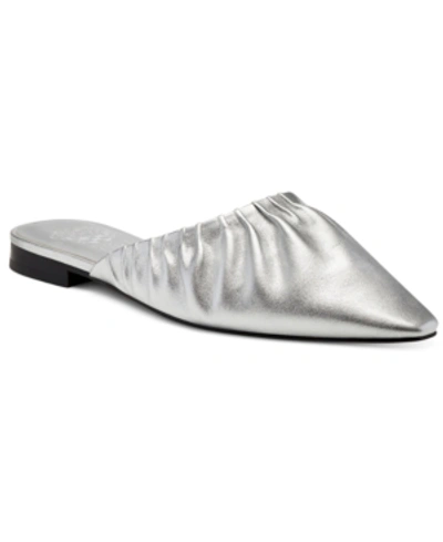 Shop Vince Camuto Women's Pressen Ruched Mules Women's Shoes In Silver