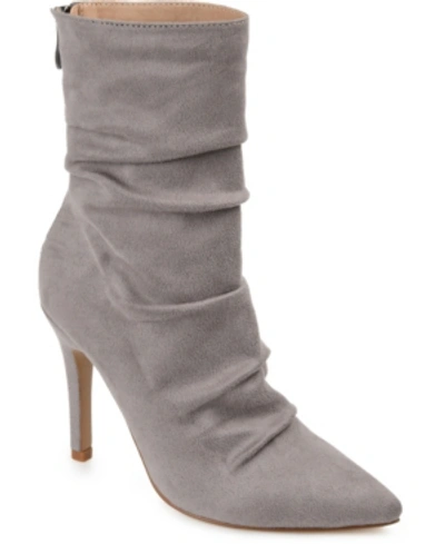 Journee Collection Women's Markie Rouched Stiletto Dress Booties In Gray