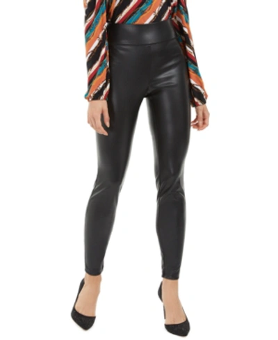 Shop Inc International Concepts Inc Faux-leather Skinny Pants, Created For Macy's In Deep Black