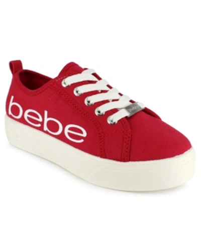 Shop Bebe Women's Destini Logo Sneakers Women's Shoes In Dark Red