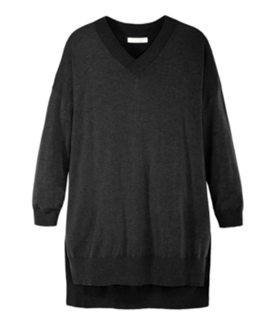 Shop Adyson Parker Women's V Neck Soft Tunic Sweater In Black