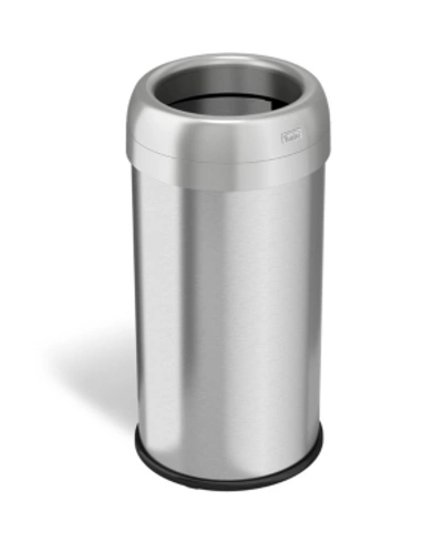 Shop Halo Dual Deodorizer Round Open Top Stainless Steel Trash Can 16 Gallon In Silver
