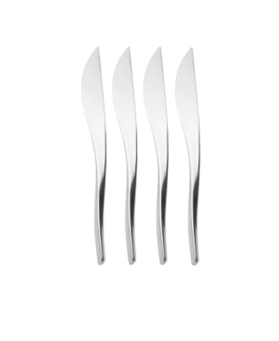 Shop Nambe Anna Stainless Steak Knives, Set Of 4 In Silver