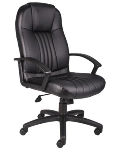 Shop Boss Office Products High Back Leather Plus Chair In Black