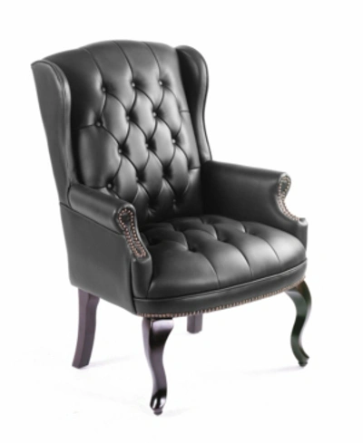 Shop Boss Office Products Wingback Traditional Guest Chair In Black