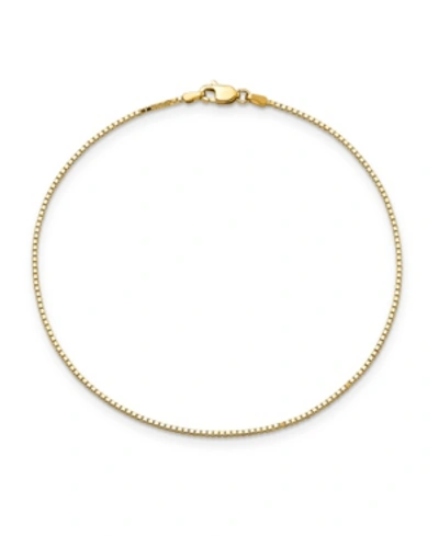 Macy's Box Chain Anklet In 14k Yellow Gold In Gold