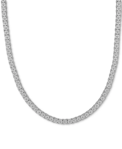 Shop Macy's Men's Diamond Link 24" Necklace (2 Ct. T.w.) In 10k Gold (also In Black Diamond) In White Gold