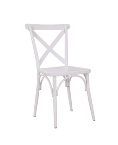 Shop Ac Pacific Rustic Cross Back Metal Modern Farmhouse Dining Chair In White