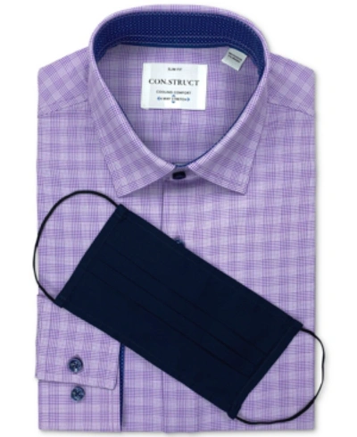 Shop Construct Receive A Free Face Mask With Purchase Of The Con. Struct Men's Slim-fit White/purple Houndstooth Dr