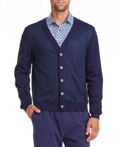 Shop Tallia Men's Cardigan In Navy