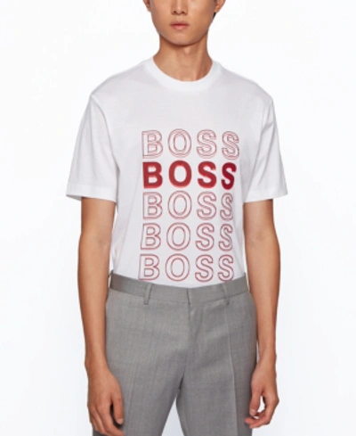 Shop Hugo Boss Boss By  Men's Tiburt Regular-fit T-shirt In White