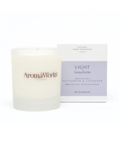 Shop Aromaworks Light Range Petitgrain And Lavender Candle, 7.75 oz In Lilac