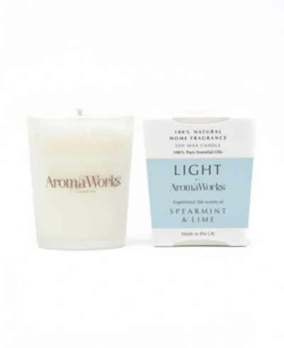 Shop Aromaworks Light Range Spearmint And Lime Candle, 2.65 oz In Baby Blue