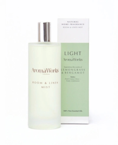 Shop Aromaworks Light Range Lemongrass And Bergamot Room And Linen Mist, 100 ml In Green