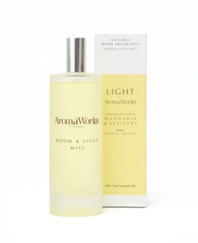 Shop Aromaworks Light Range Mandarin And Vetivert Room And Linen Mist, 100 ml In Light Yellow
