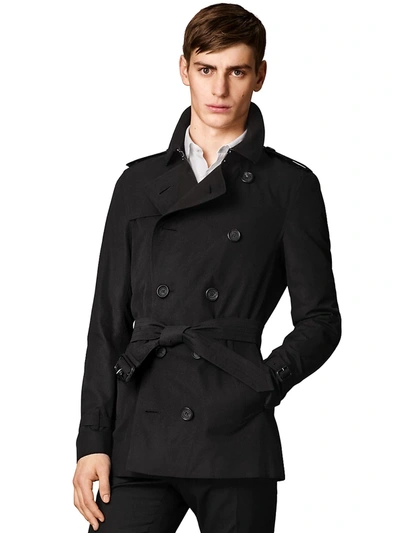 Shop Burberry Men's Sandringham Heritage Trench Coat In Black