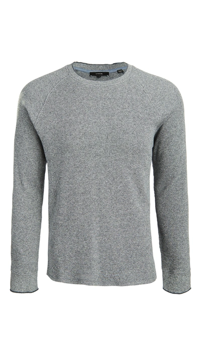 Shop Vince Mouline Thermal Crew Sweater In Coastal/leche