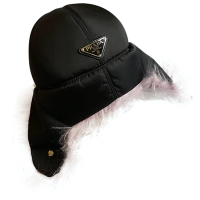 Pre-owned Prada Black Faux Fur Hat