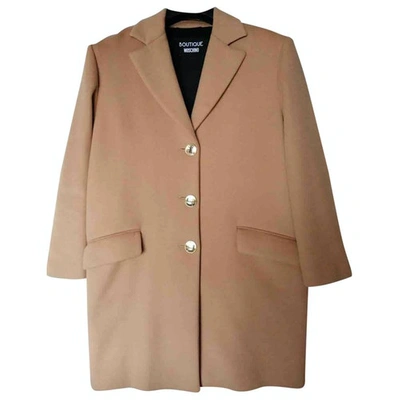 Pre-owned Moschino Wool Peacoat In Camel