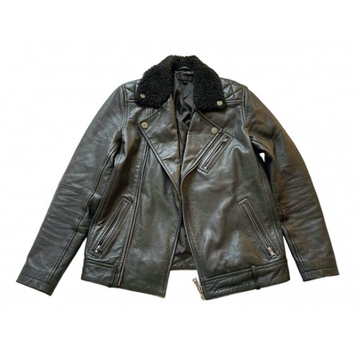 Pre-owned Asos Design Black Leather Jacket