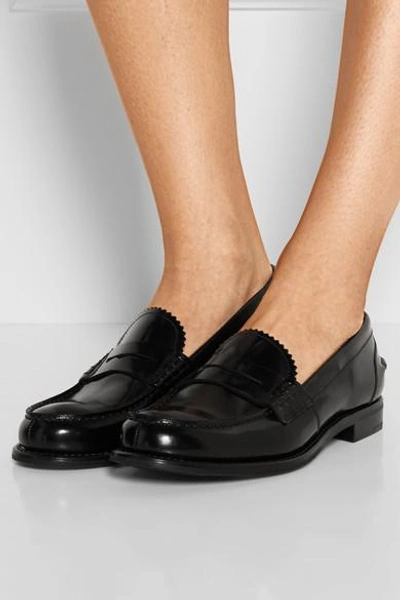 Shop Church's Sally Glossed-leather Loafers In Black