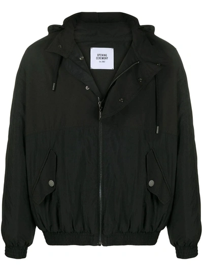 Shop Opening Ceremony Technical Fabric Combo Bomber Jacket In Nero
