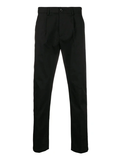 Shop Department 5 Black Cotton-blend Trousers In Nero