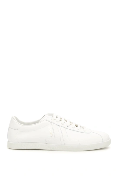 Shop Lanvin Leather Jl Sneakers In White