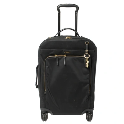 Pre-owned Tumi Black Nylon Zip Pocket Trolley Suitcase