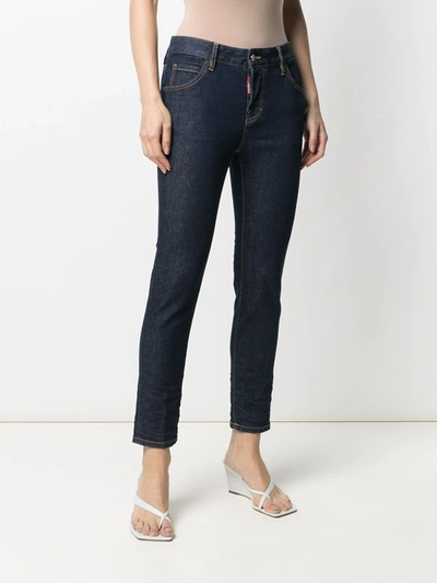 Shop Dsquared2 Mid-rise Slim-leg Jeans In Blue
