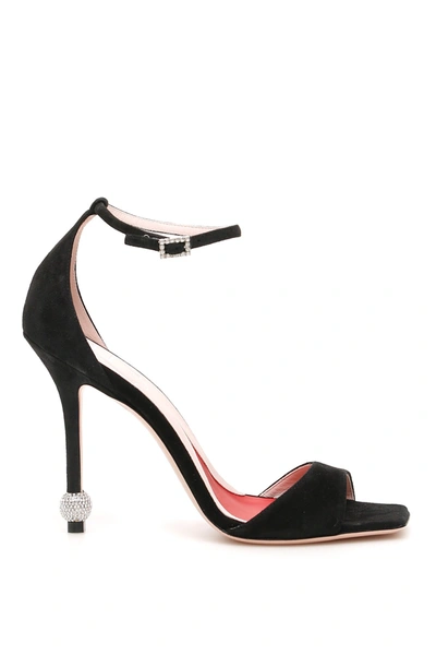 Shop Roger Vivier Vivier Marlene Strass Sandals 100 In Nero