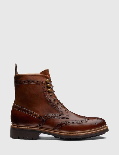 Shop Grenson Fred Brogue Boot In Tan