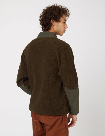 Shop Gramicci Boa Fleece Jacket In Green