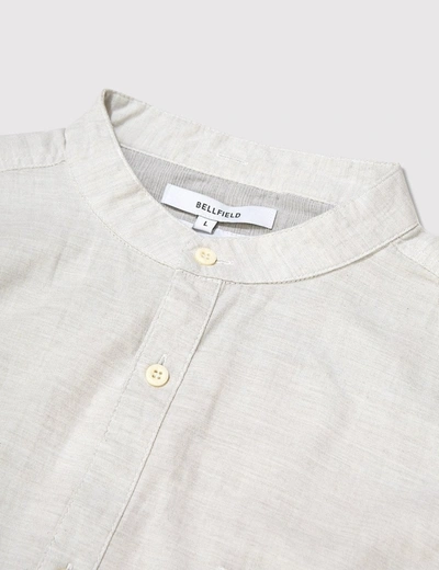 Shop Bellfield Tarkovsky Grandad Shirt In Ecru