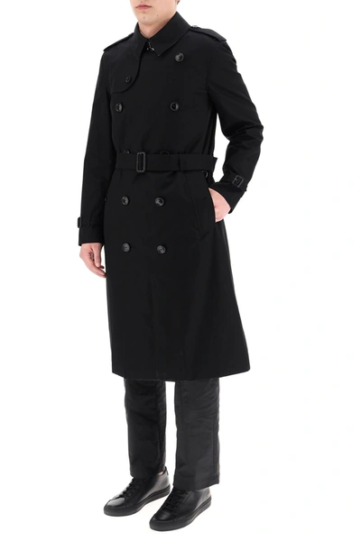 Shop Burberry Kensington Long Trench Coat In Black