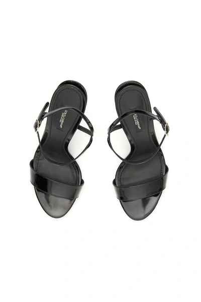 Shop Dolce & Gabbana Keira Calfskin Sandals In Nero