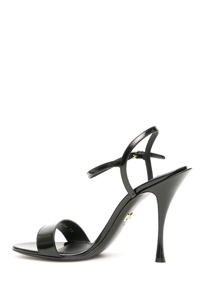 Shop Dolce & Gabbana Keira Calfskin Sandals In Nero