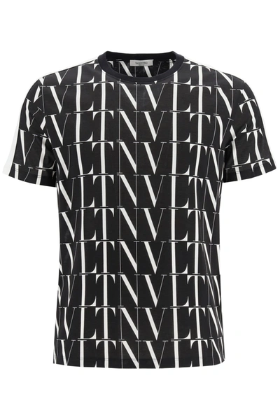 Shop Valentino Vltn Times T-shirt With Bands In Nero Bianco