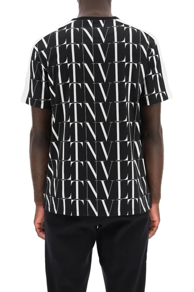 Shop Valentino Vltn Times T-shirt With Bands In Nero Bianco