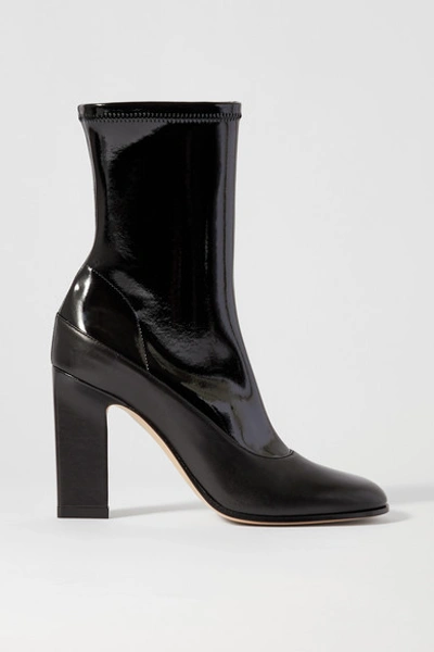Shop Wandler Lesly Patent And Matte-leather Ankle Boots In Black