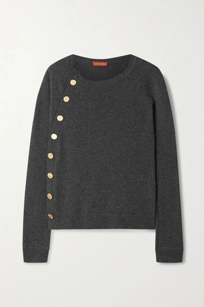 Shop Altuzarra Minamoto Button-detailed Cashmere Sweater In Anthracite