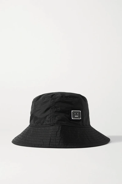 Shop Acne Studios Appliquéd Ripstop Bucket Hat In Black