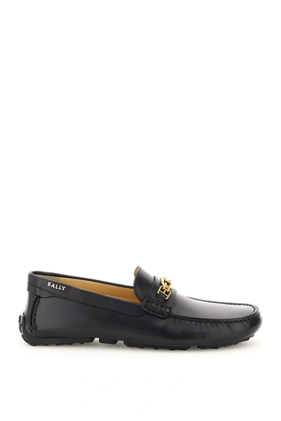 Shop Bally Dravil Driving Loafers In 0100 Black
