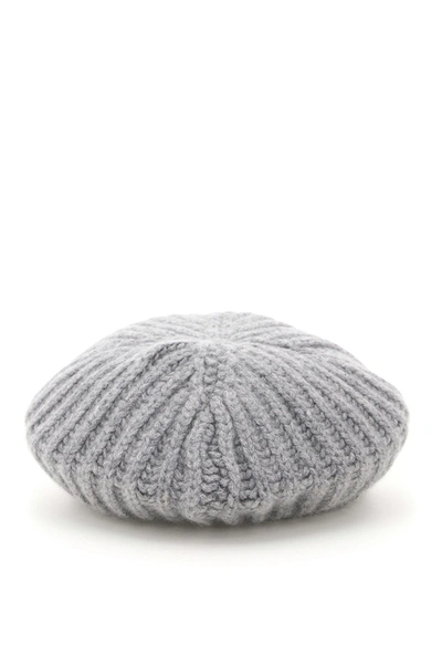 Shop Max Mara Mandare Flat Cap In Grigio Medio