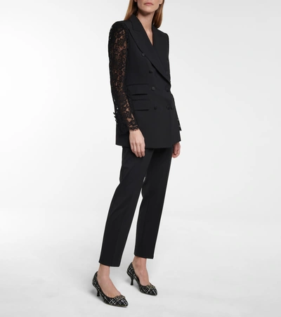 Shop Dolce & Gabbana Lori Embellished Tweed Pumps In Black